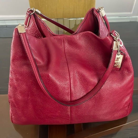 Coach Red Hobo Bag with Gold  Hardware-excellent condition - Picture 1 of 12